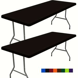 TEMU 할로윈 & 크리스마스 2피스 탄성식 테이블보 세트 – 4/6/8피트 사각형 테이블용, 야외 이용과 가정·상업적인 파티에 완벽