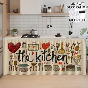 TEMU 2D 플랫 - 2D 플랫 - (단단 밸런스) 2D 플랫 장식 캐비닛, 커튼 및 주방 - 하트, 조리기구, 조리 도구 편리한 걸이 디자인, 간편한 설치, 세탁기 사용 가능, 욕실, 거실, 침실, 주방에 적합