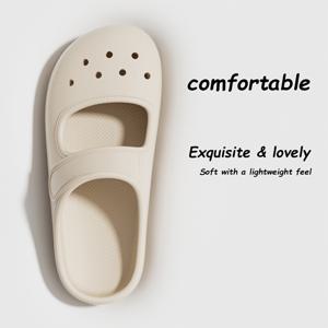 TEMU 휴대용 경량 EVA 신발 | 편안하고 내구성이 뛰어난 라운드 토 디자인, 다양한 색상, 사계절 사용, 여성 신발