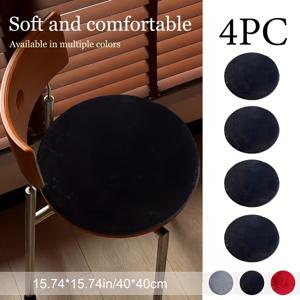 TEMU 미끄럼 방지 디자인의 원형 스툴 쿠션 4pcs 세트, 사무실 의자용, 사계절 사용 가능. 부드럽고 편안한 이상적인 선물. 다양한 용도에 적합, 의자 및 스툴 쿠션에 이상적