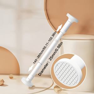 TEMU 다기능 스테인리스 스틸 샤워 커튼 봉, 무드릴 텔레스코픽 텐션 봉, 업그레이드된 내부 잠금 메커니즘. 욕실, 타월 랙, 샤워 커튼 봉, 발코니 건조대, 세탁실 건조대, 옷장 지지 봉에 적합. 홈 > 주방 & 욕실 > 홈 욕실 용품 > 욕실 하드웨어 & 설치 > 샤워 커튼 봉