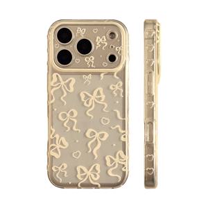 TEMU 아이폰 17 프로 맥스, 17 프로, 16, 13/13 프로, 프로 맥스, 16 프로 맥스, 15 프로, 14, 12, 11 호환 투명 진주 하트 매듭 소프트 케이스 - 낙하 방지 보호