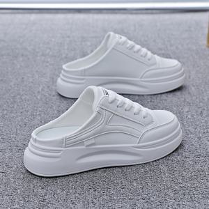 TEMU 여성용 패션 뮬 슈즈 2026 신상 스타일, 슬립온 편안한 하프 슬리퍼, 캐주얼 스트리트 스타일 활용도 높은 플랫 워킹화, 트렌디한 화이트 스니커즈, 학생용 단색 굽 없는 플랫 슈즈, 사계절용 아웃도어 하이킹화, 산책화, 스케이트화, 실내용 작은 플랫화, 여성 신발