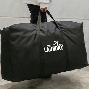 TEMU 초대용량 이사 짐싸기 수하물 가방, '세탁물과 비행기' 패턴, 휴대용 웨딩드레스 보관백, 고하중 여행용 더플백, 다기능 접이식 공간 절약형 정리함, 재사용 가능한 핸드백, 의류 및 이불 가방용