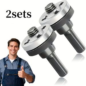 TEMU 범용 드릴 앵글 그라인더 어댑터 플랜지 너트 부품 키트, 전기 드릴을 앵글 그라인더로 변환, 교체용 그라인더 플랜지 너트 및 렌치 변환 포함 10mm 드릴봉 샤프트 어댑터