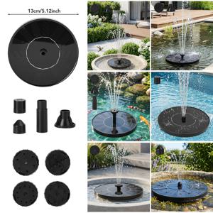 TEMU 1.8W 13cm/2.8W 16cm 태양광 분수 펌프 (노즐 6개 포함) - 태양광 워터 분수 펌프로 새 목욕통, 연못, 정원, 수영장 및 수족관에 적합하며 IPX8 등급입니다