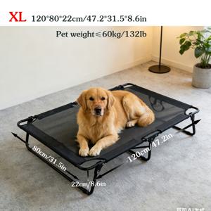 TEMU 튼튼한 스크래치 방지 원단으로 제작된 편안하고 통기성 좋은 메시 휴대용 애완 동물 캠핑 침대, 강력한 무게 용량, 초대형, 대형, 중형, 소형 고양이 및 강아지에게 적합, 강화 및 접이식