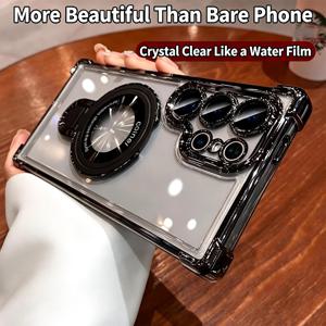 TEMU 휴대폰 케이스 - 삼성 S26 울트라 5G 슬림 충격 방지 스크래치 방지 미러 커버 스탠드 홀더 포함, 갤럭시 S26 울트라 5G 울트라 충격 방지 렌즈 보호 케이스 스타일리시