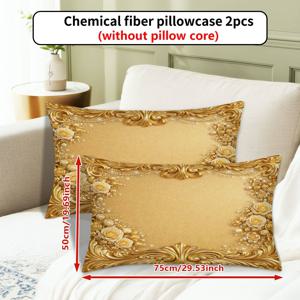 TEMU 2개 세트 우아한 골드 플로럴 프린트 베개 커버 (베개 속통 미포함), 홈 데코레이션에 이상적. 베개 속통은 포함되어 있지 않으며 침대 및 소파에 적합하며 침실 스타일링에 완벽하며 부드러운 원단으로 제작되었으며 홈 데코레이터를 위해 디자인되었습니다.