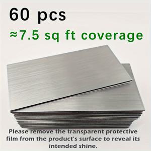 TEMU 펠 앤 스틱 백스플래시 타일 60개, PVC 알루미늄 브러시드 메탈 은색 자체 접착식 타일, 주방, 욕실, 세탁실, 캠핑카, 벽난로, 계단 러저용 데칼 - 브랜드: Shinyhome