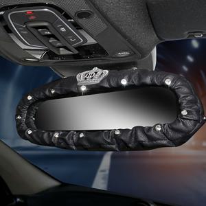 TEMU 고급스럽고 반짝이는 차량 백미러 커버 - 반짝이는 라인스톤, 내구성이 뛰어난 인조 가죽, SUV, 픽업 트럭 및 세단에 적합, 간편한 설치