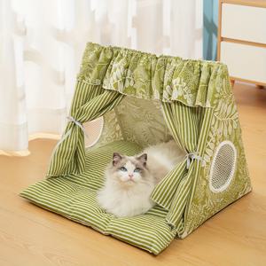 TEMU 고양이와 강아지에게 적합한 다용도 애완동물 텐트. 사계절 사용 가능, 중간 크기 이상의 애완견에게 적합, 분해 및 세탁 가능