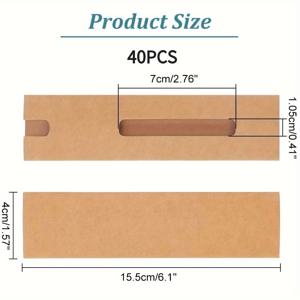 TEMU 40/20개 싱글 펜 슬리브 박스 스탠드, 투명 창이 있는 디스플레이용 싱글 펜 파우치, 종이 보호 커버 및 펜 포장 가방, 학용품, 필통