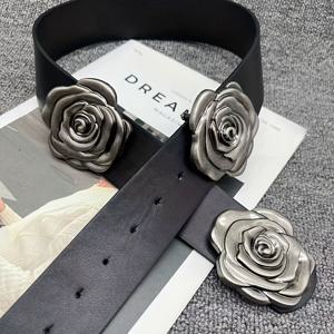 TEMU 여성 레이스업 플로럴 허리 가위 벨크렐, 쉐이핑용 와이드 벨트, 셔츠 원피스 스타일리시한 아우터 액세서리