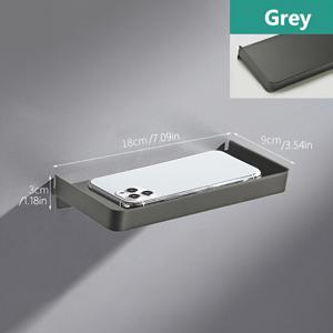 TEMU 컴팩트 선반, 304 스테인리스 스틸 수납 랙, 소품 정리대, 주방, 욕실, 침실, 현관 선반, 화이트, 블랙, 그레이, 광택, 샌디드 마감 가능, 심플하고 세련된 두꺼운 디자인, 독특한 그레인 패널, 플로팅 선반