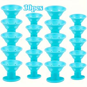 TEMU 30개 헤어 컬링기 세트, 여성용 무열 컬링기, 부드러운 버섯 모양 컬링 도구, 무열 쉘 모양 스파이럴 컬링 스타일링 키트, 모든 헤어 타입에 이상적인 선택, 비즈니스 및 일상 사용 모두에 적합 - 사용하기 쉬우며 - 완벽