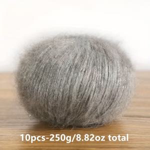TEMU 10개입-250g/8.82oz 총 모헤어 울 실, 핸드메이드 DIY 공예, 멀티컬러, 그라데이션, 투톤, 싱글톤 텍스처, 두꺼운 실뭉치, 뜨개질, 크로셰, 부드럽고 따뜻한 패션 스웨터, 스카프, 모자, 장갑용