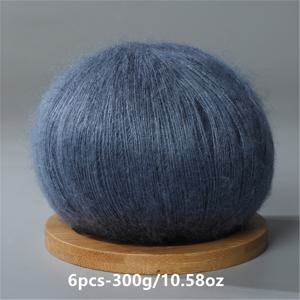 TEMU 코바늘 뜨개질 및 손뜨개용 모헤어 털실 6개 세트. 스웨터, 스카프, 숄, 모자 제작에 적합합니다. 이 양모 실은 부드럽고 피부에 친화적이며 총 300G/10.58Oz 무게로 봄과 여름에 이상적입니다.