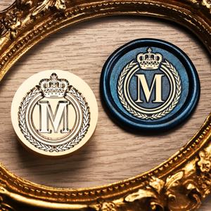 TEMU 1개 왕관 알파벳 시리즈 | 분리 가능한 왁스 밀봉 스탬프 헤드, 선물 포장용 공예, 봉투 밀봉, 파티 초대장, 엽서, 장식 카드 - 금속, 무화학