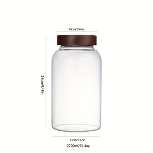 TEMU 1pc 대용량 유리 발효용기, 플립 탑 뚜껑, 밀폐, 누출 방지, 양파즙, 소금 양파, 와인 제조, 콤부차, 재사용 가능, 전자레인지 안전, 음식 보관용, 발효용기, 밀폐용기, 내구성 있는 유리용기, 발효 장비