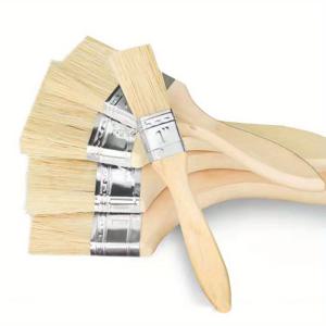 TEMU 나무 손잡이 천연 강모 브러시 5개입 팩 - 페인팅, 벽지 부착, 벽면 텍스처에 적합한 고강도 천연 강모, 가정용 도구로 이상적