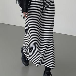 TEMU 컬러블록 루즈핏 직장용 롱 원피스