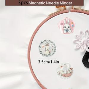 TEMU 3개 토끼 모양 자석 바늘 홀더 재봉 및 자수용 - 공예 용품을 위한 장식용 핀 키퍼 정리함 - 재봉 애호가를 위한 완벽한 선물