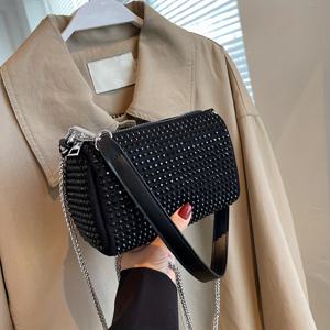 TEMU 럭셔리 디자인 스톤 체인 이브닝 핸드백 여성 패션 클러치 파티 필로우 핸드백