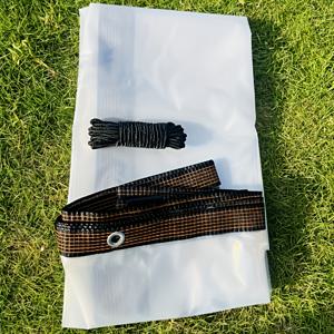 TEMU 밀봉된 아일렛과 고정 로프가 포함된 다용도 방수 ター프. 야외용, 안뜰, 정원, 창문 발코니, 애완동물 집 방수 및 우천 보호, 수영장 및 캠핑용 먼지 방지, 바람 보호, 자외선 차단에 적합