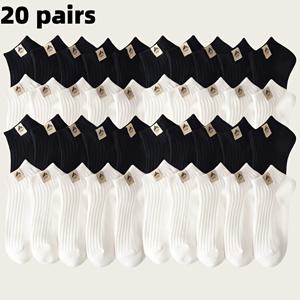 TEMU 세련된 남성용 크루 삭스 10/20켤레 - 냄새 방지, 편안함, 통기성, 남녀 모두에게 적합하며 모든 계절에 사용 가능