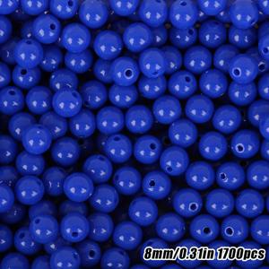 TEMU 1700개 8mm 라운드 아크릴 비즈 - DIY 주얼리 만들기용 단색 루스 스페이스드 비즈, 팔찌 & 목걸이용 - 창의적인 프로젝트를 위한 생동감 있는 공예 재료, 공예가들을 위한 완벽한 선물, 광택 마감, 매끄러운 마무리, 수제 액세서리