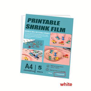 TEMU 인쇄용 수축 비닐 시트, A4 흰색/반투명 수축 필름 종이, 어머니의 날, 추수감사절, 부활절 장식, 창의적인 공예 프로젝트용