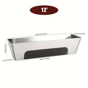 TEMU 1개 중형 스테인리스 스틸 건식벽체 모르타르 팬 미끄럼방지 패드 및 긁기 바 포함 - 10