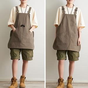 TEMU 다용도 포켓, 조절 가능, 양면 디자인으로 가정, 도서관, 식당, 베이킹, 커피숍, 주방 등에 적합한 예술적인 제작 앞치마 작업복