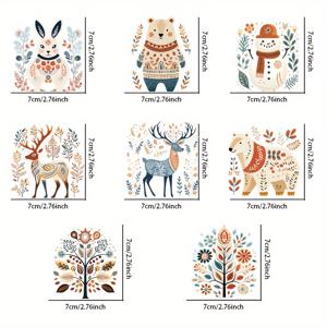 TEMU 8개 북유럽 민속 예술 시리즈 UV DTF 전사 용지 세트, 고품질 스크래치 방지 3D 데칼, 머그, 커피 컵, 유리 컵, 안경, 휴대폰 케이스, 세라믹, 공예, 코스터, 기타 장식, 선물에 적합