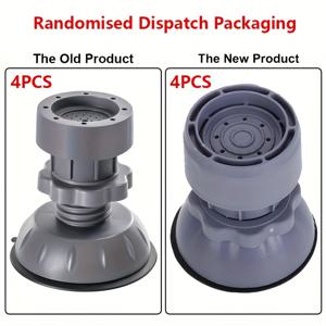 TEMU 충격 흡수 세탁기 패드 4개 세트, 소음 감소 세탁실 바닥 보호대, PVC 소재, 손세탁 전용 - 내구성 있는 미끄럼 방지 세탁기 발 쿠션