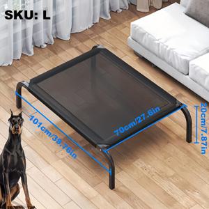 TEMU 대형 쿨링 고양이 침대, 실내/야외용, 세탁 가능 및 휴대용, 내구성 강한 금속 프레임과 메쉬 원단, 사계절용 내구성 및 통기성