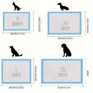 TEMU 강력 흡수력과 누수 방지 디자인의 강아지 훈련 패드 100/50/40/20개입, 애완 동물 소변 패드, 강아지, 고양이, 토끼용 일회용 애완견 기저귀 및 배변 패드