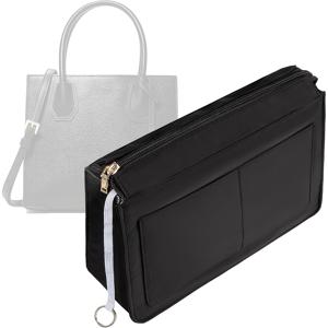 TEMU 나일론 안감 핸드백 및 수납 파우치용 내부 가방, 지퍼 지갑 정리함, 핸드백 수납에 적합, 멀티 포켓 디자인, 여성용 가방 베이스 셰이퍼, 3가지 스타일 제공