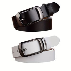 TEMU 2개 세트 우아한 PU 가죽 벨트 - 메탈릭 사각 버클, 레드 & 블랙 다용도 허리띠 (청바지, 데이트, 파티, 발렌타인데이, 어버이날 선물) 남녀공용