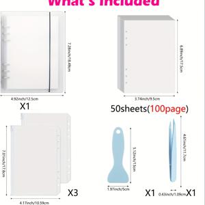 TEMU 에이5 에이6 재사용 스티커 보관 앨범 스티커 정리 컬렉션 릴리스 페이퍼 바인더 리필 50장(100페이지) 포켓 포함 플래너 스티커 오거나이저 수집가용 북 바인더 슬리브