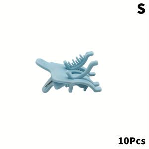 TEMU 재사용 가능한 파마 클립 10개, S사이즈 컬링 스타일링 클립, 헤어살롱 라이트닝 클립, MORGAN 강철 클립용 키높이 클립, 주석 포일 앞면 피어싱 파마 클립, 남성용 헤어살롱 面。바늘형 후크 앤 루프 헤어 컬링 도구