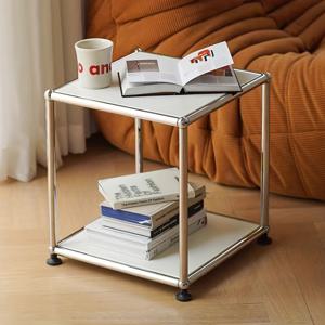 TEMU 1개 스테인리스 스틸 모던 2층 튼튼한 소형 사이드 테이블, 거실, 소파 사이드 테이블, 침실 사이드 베드 테이블, 커피 테이블 및 소형 사이드 테이블로 사용 가능