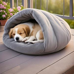 TEMU 실내 고양이 침대, 아늑한 코티지 스타일 고양이 침대, 실내 아기 고양이, 소형견 하우스, 다양한 크고 작은 강아지 및 고양이에 적합, 따뜻한 겨울 고양이 침대, 사계절 애완 동물 하우스, 조립 불필요, 강아지 집, 고양이 침대