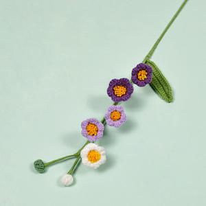 TEMU 한 손으로 제작된 릴리 오브 더 밸리 모양의 코바늘 뜨개질 꽃, 꽃다발 만들기에 완벽, 생일, 발렌타인데이, 추수감사절 선물, 홈 데코레이션에 적합 - 장식용 인조 꽃 장식