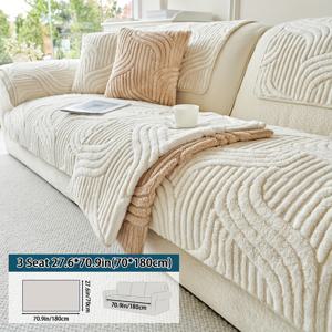 TEMU 1개 곡선형 플러시 디자인 소파 쿠션, 편안한 촉감, 미끄럼 방지, 반려동물 친화적, 세탁기 사용 가능, 간편 설치, 싱글 체어, 더블 소파, 3인용 소파, 4인용 소파 및 섹셔널 소파에 적합