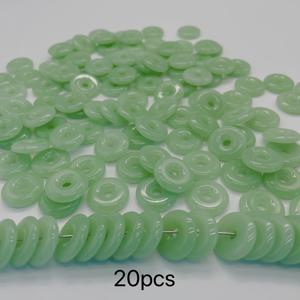 TEMU 18mm 평안 매듭 펜던트, 천연 컬러 유리 참, 변색 없음, 고풍스러운 루즈 비즈 (20개), DIY 중국 액세서리