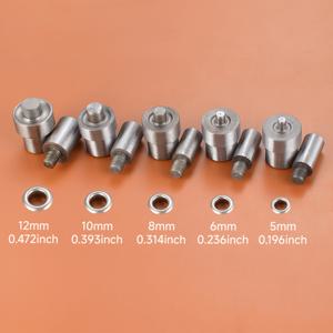 TEMU 2개/10개 수동 헤비듀티 아이홀 라운드 홀 펀치 도구 키트, 에어 아이렛 설치 도구 포함, 수동 프레스용 - 내경 5mm~12mm, 내구성 강한 탄소강 소재, 캔버스 펀칭, 종이 상자, 플라스틱 봉투, 가방, 신발 장식에 이상적