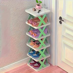 TEMU 6/9구간 공간 절약형 코너 신발 정리대 - 높은 좁은 9단 튼튼한 플라스틱 선반, 신발 및 부츠 9-10켤레 수납, 현관, 옷장, 차고, 거실 다용도 수납, 신발 정리 수납, 옷장 정리, 가정 정리 용품
