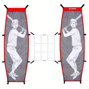 TEMU 야구 소프트볼 피칭 타겟 & 더미 배터, 조절 가능한 야구 피칭 네트 훈련용품 9홀 존 부착물, 타격 정확도를 위한 야구 & 소프트볼 연습용 네트